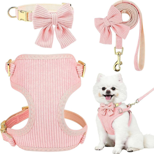 Dog harness, collar and leash 3-piece set