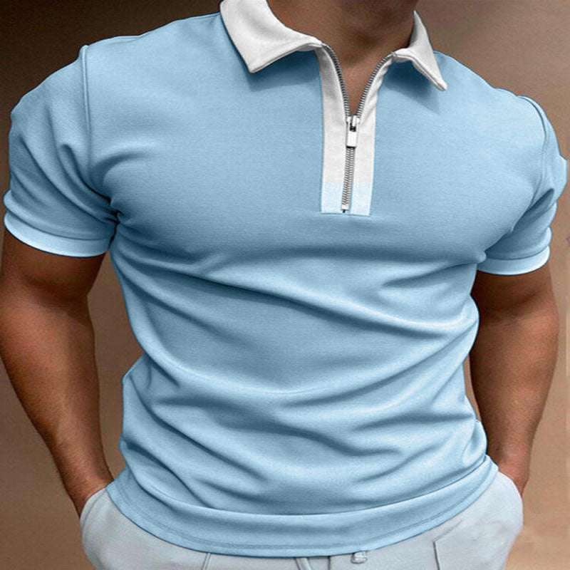 Men's Solid Polo Shirt – Breathable Short-Sleeve Summer Shirt - product photo 13 of 15
