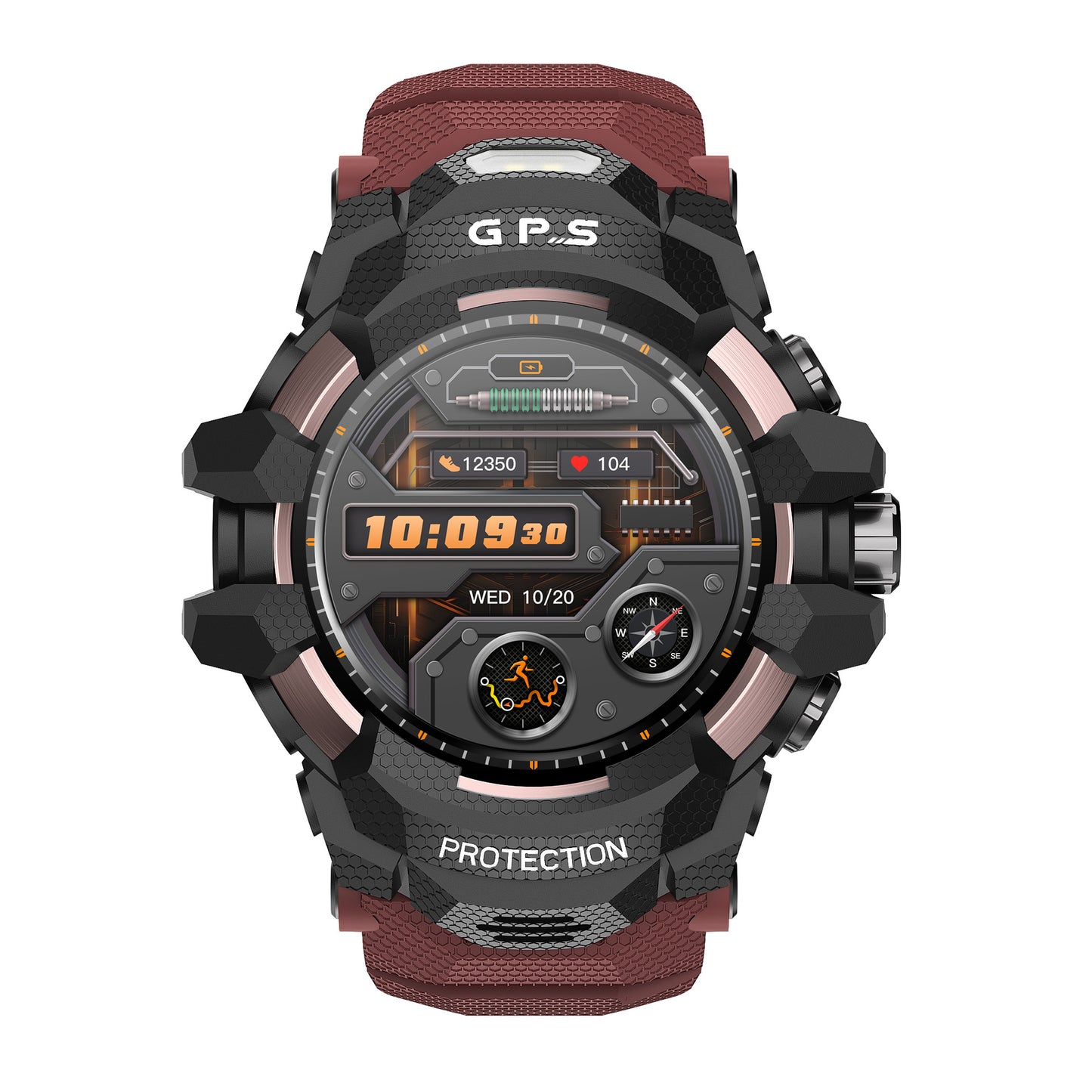 Outdoor sport smart watch in black