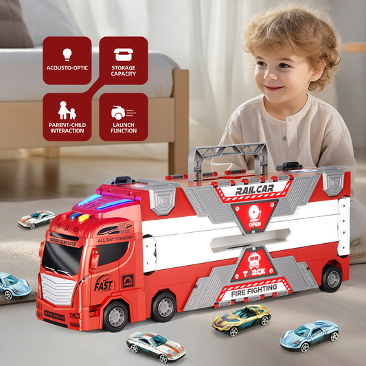 Fire Truck Toy with Lights, Sounds & Music – Kids Transport Vehicle - product photo 2 of 8