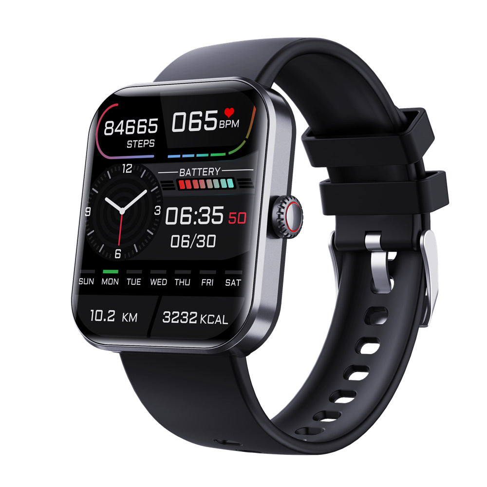 Close-up of smartwatch touch control interface