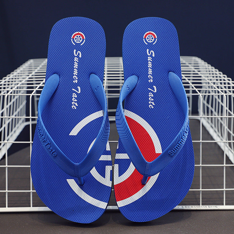 Fashion beach flip-flops - being worn