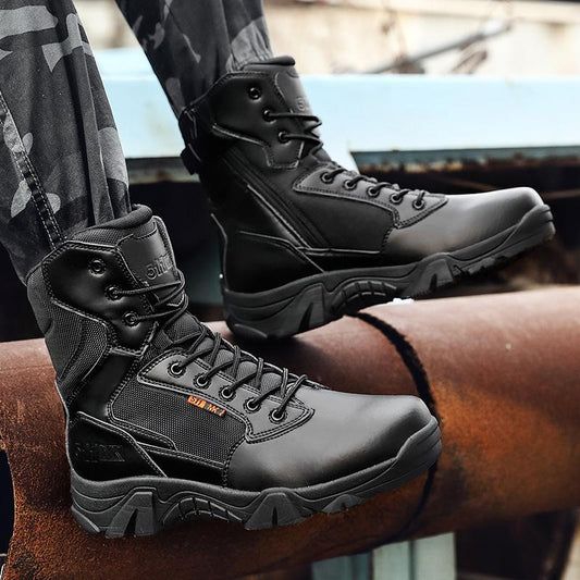 combat boots lace-up front detail