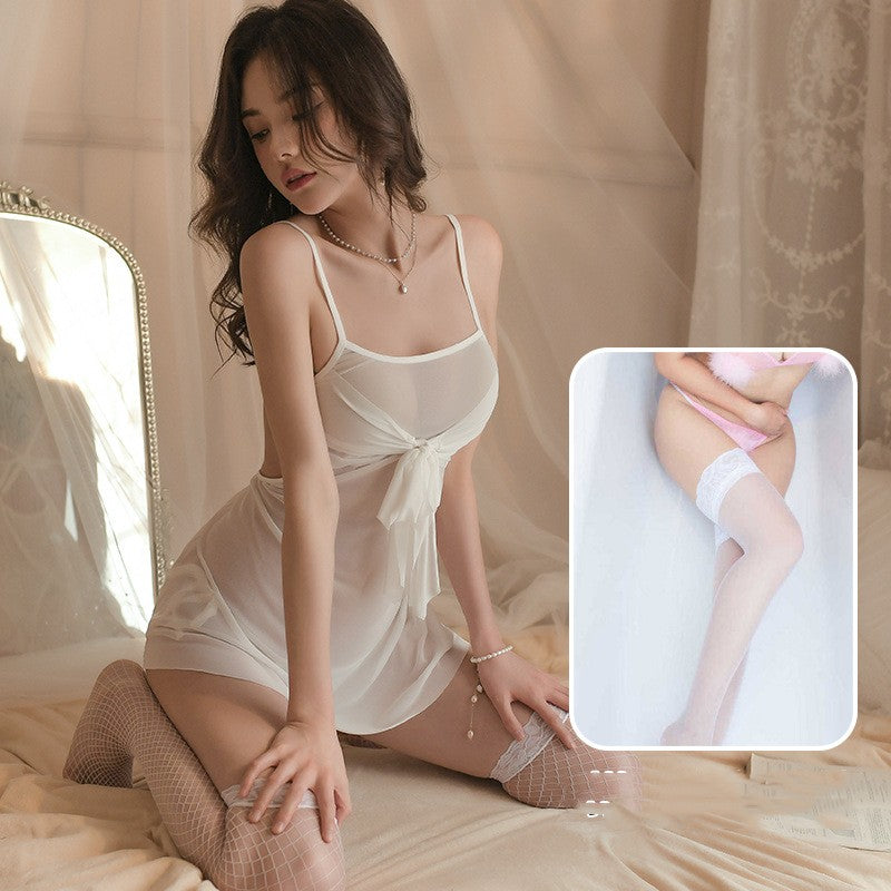 Women's Sheer Lace Lingerie Set with Stockings - product photo 14 of 16