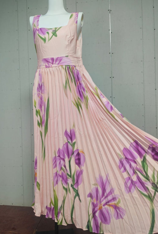 Floral pleated dress additional angle
