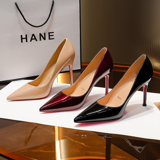 Women's side-cut stiletto pointed-toe high heels