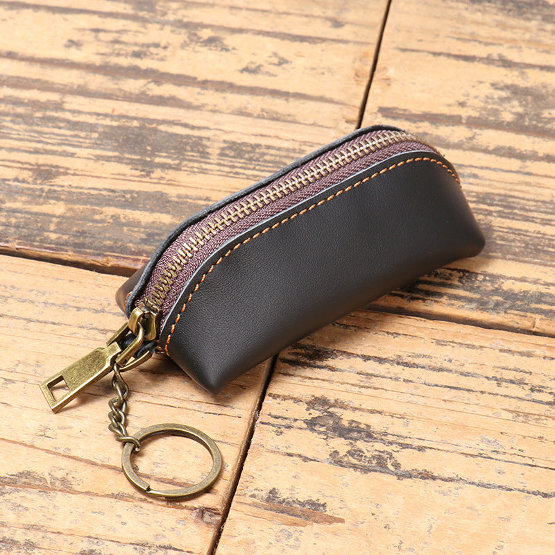 Close-up of leather texture and stitching detail